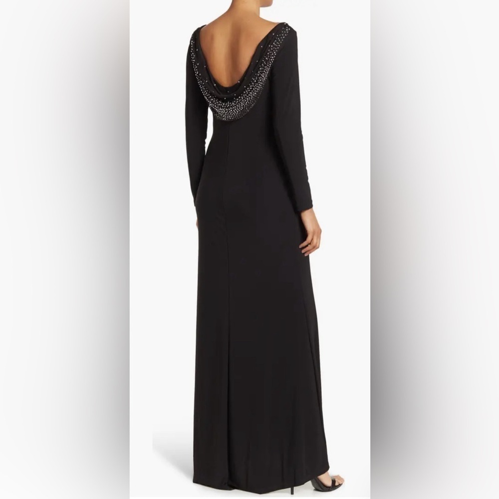 MARINA Navy Blue Long Sleeve Dress - Picture 2 of 10